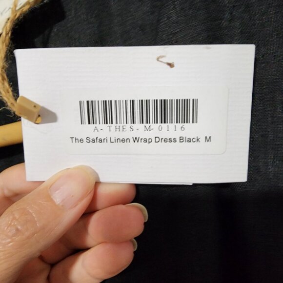 LUXMII Safari Black Wrap Linen Dress Size Medium Sustainably and Ethically Made - Picture 8 of 11